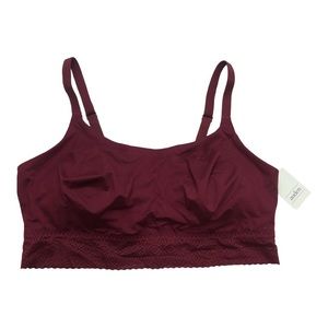 Auden by Target Burgundy Lightly Padded Soft Bra with Lace in XXL ~ NWT!